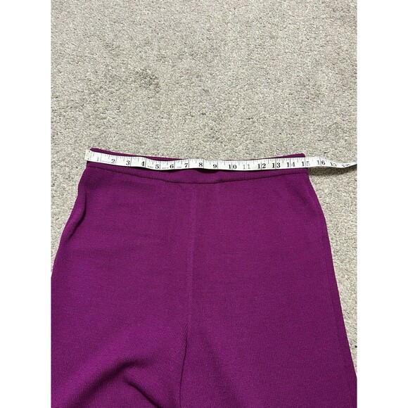 St. John - Plum High-Waisted Straight Leg Knit Pants SIZE 10 - Picture 8 of 10